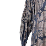 1920's Gold Lame and Black Velvet Cocoon Coat, sleeve detail