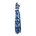 Roberto Cavalli 2000s Blue and White Porcelain Print Ensemble, side 2