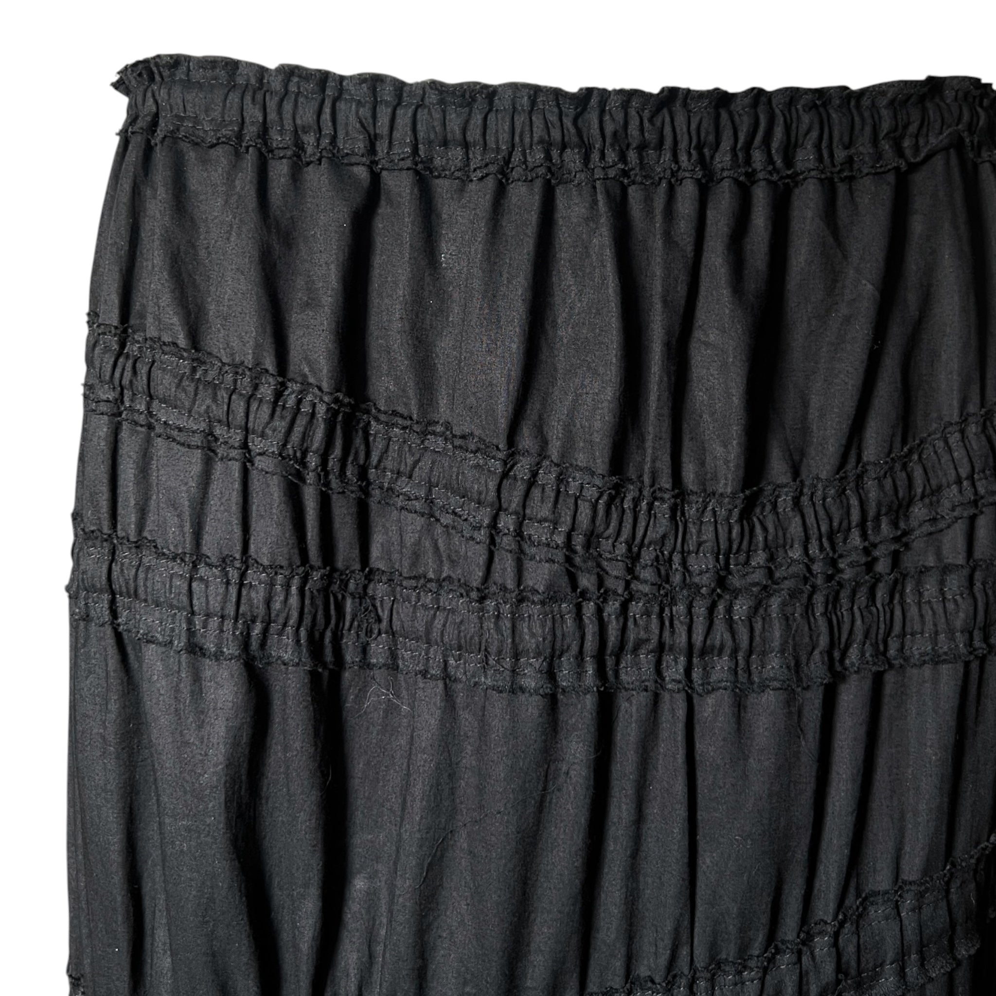 Yves Saint Laurent F/W 2001 Black Cotton Asymmetric Skirt, detail