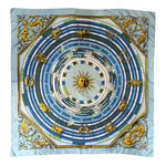 Hermes 1990's "Astrologie Forever" Blue Horoscope  Print by F. Faconnet Silk Twill Scarf