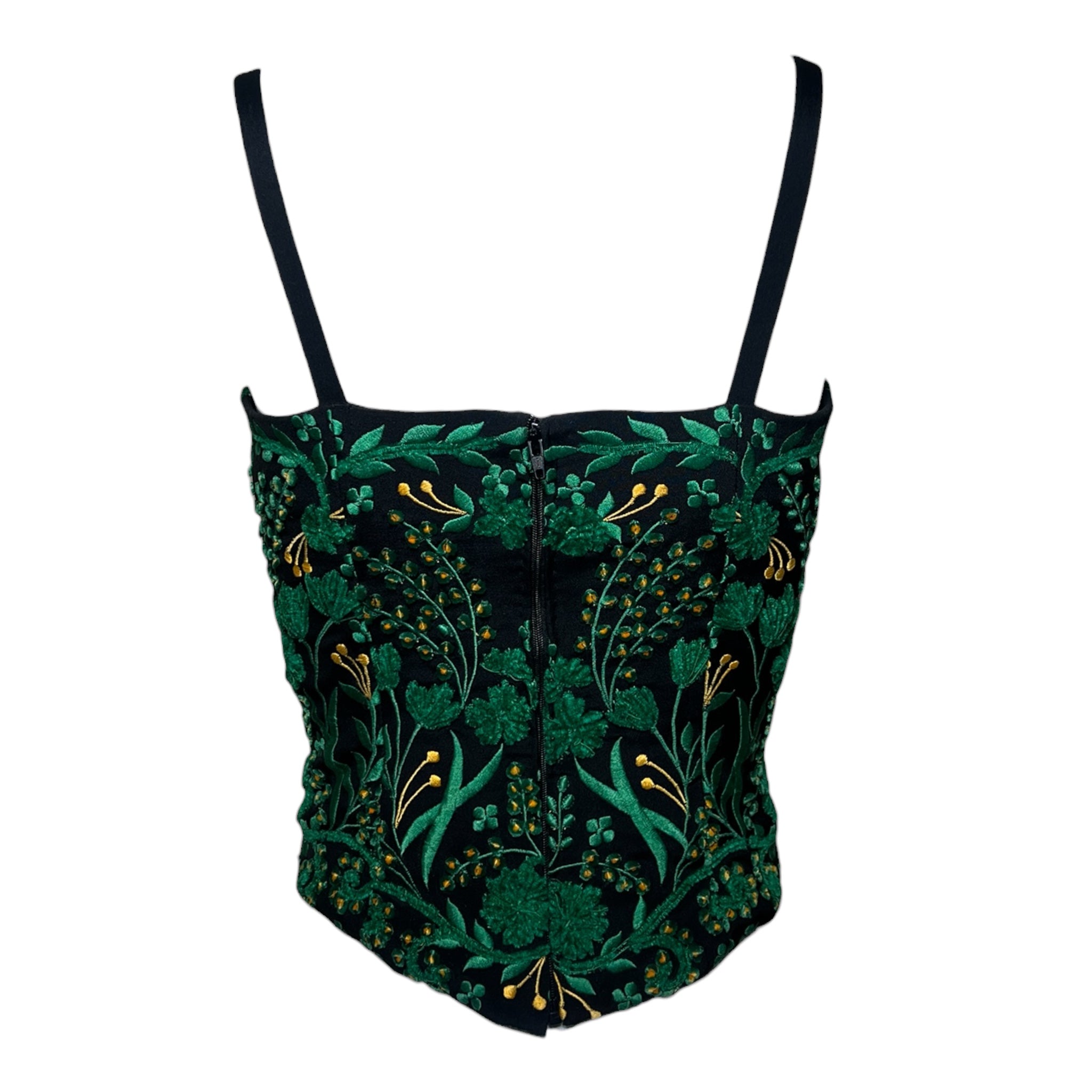 Fe Zandi 1990s 3D Embroidered Floral Corset Camisole, back