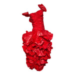Christian Dior A/W 1985 Red Silk Taffeta Flounce Dress, side