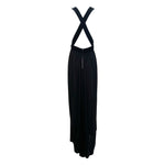 Dolce & Gabbana 2000's Black Jersey Halter Gown with Beaded Belt, back