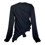 Comme des Garcons F/W 2002 Black Wool Jersey Frill Top, back
