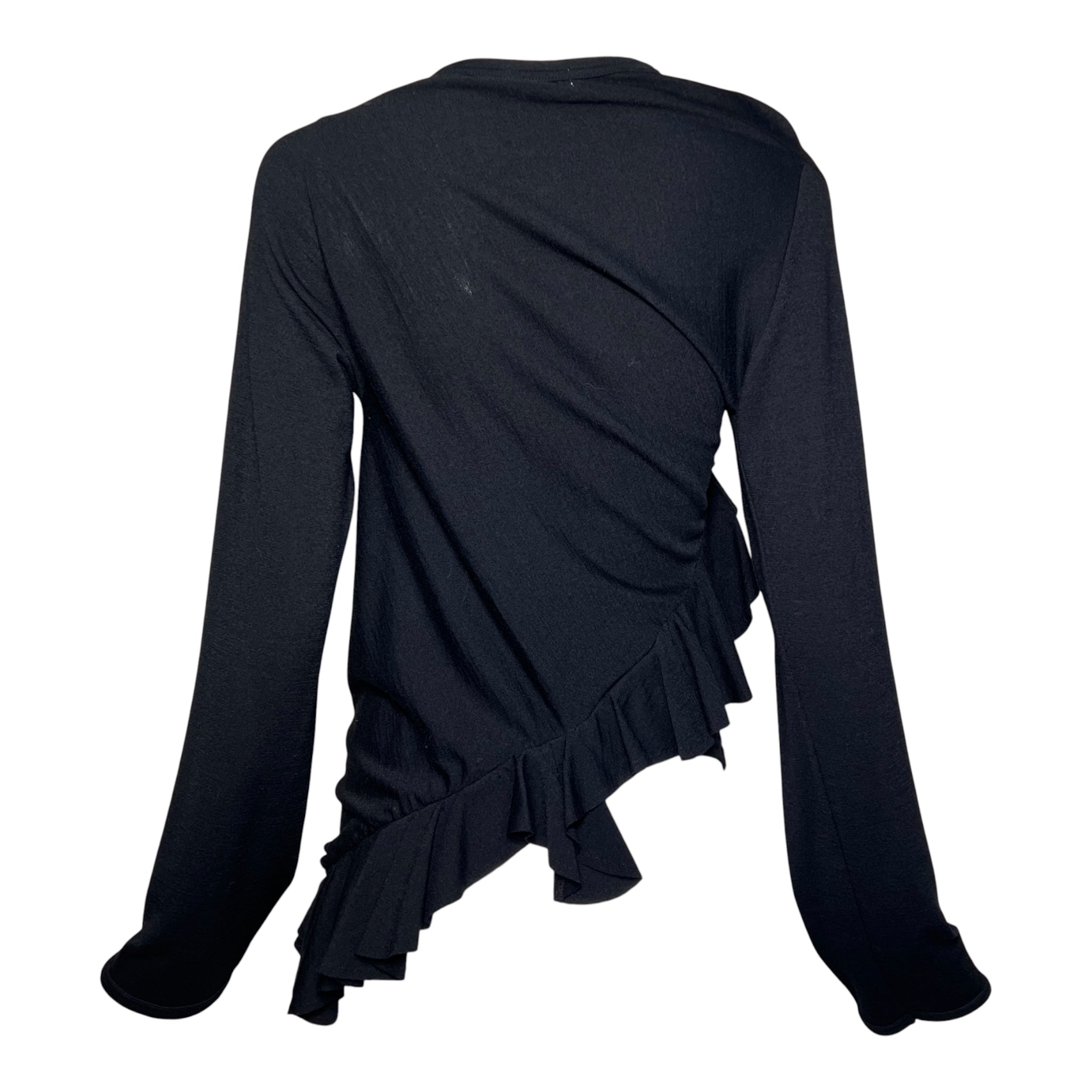 Comme des Garcons F/W 2002 Black Wool Jersey Frill Top, back
