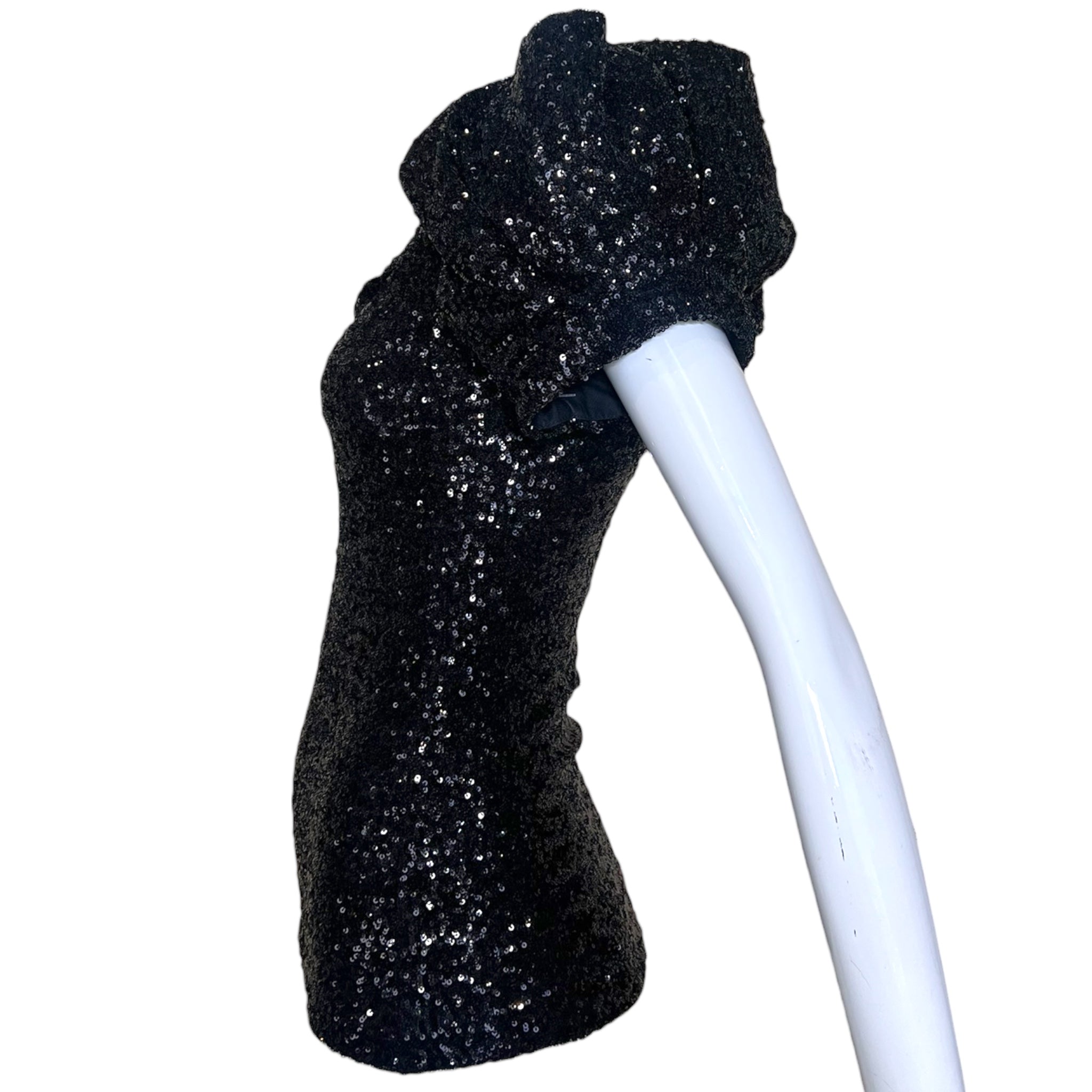 Isabel Marant 2020s Black Solid Sequined One Shoulder Blouse, side