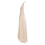 Vionnet 2010's Champagne Silk Crepe Bias Halter Gown with Partial Cape, side