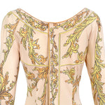 Emilio Pucci 1970's Pale Peach Pastel Printed Silk Jersey Mini Dress, back top