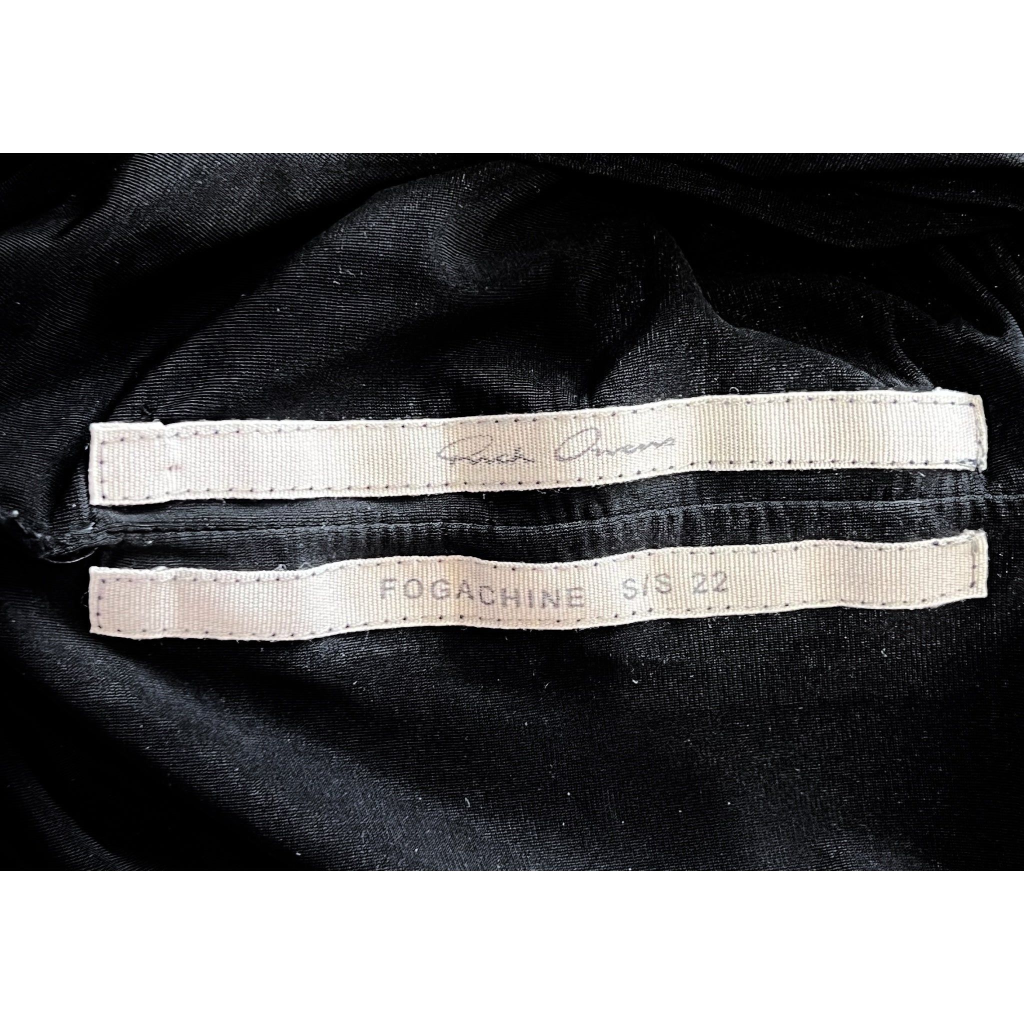 Rick Owens S/S 2022 Black Jersey Prong StraplessTop, label