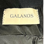 Galanos 1950's Black Raw Silk Fit and Flare Sleeved Day Dress, LABEL
