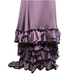 Zac Posen F/W 2005 Plum Silk Satin Tiered Gown w/Flounce, hem