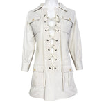 Yves Saint Laurent  1968 Saharienne Ivory Safari Mini Dress, Original and Rare