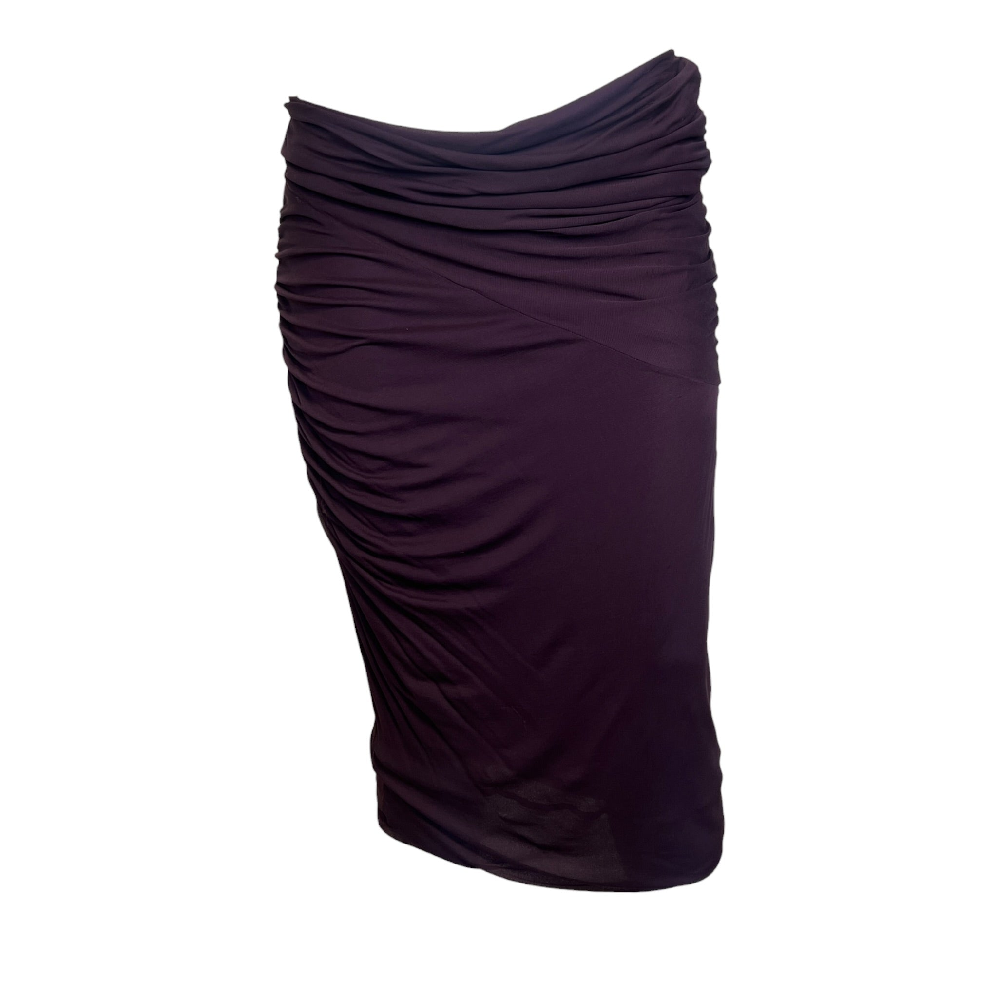 Gucci by Tom Ford F/W 2001 Eggplant Jersey Ruched Skirt