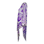 Emilio Pucci 1970's Purple Printed Silk Chiffon Poncho, side 2