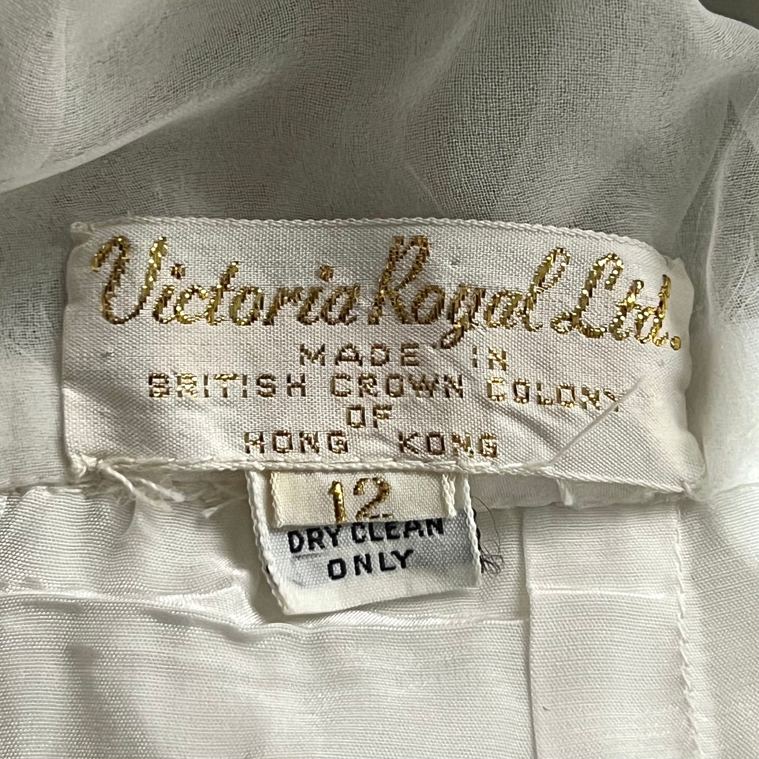 Victoria Royal 1970s White Beaded Fit and Flare Dress, label 2