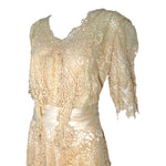 Edwardian Cream Hand Embroidered and Bobbin Lace Dress, bodice
