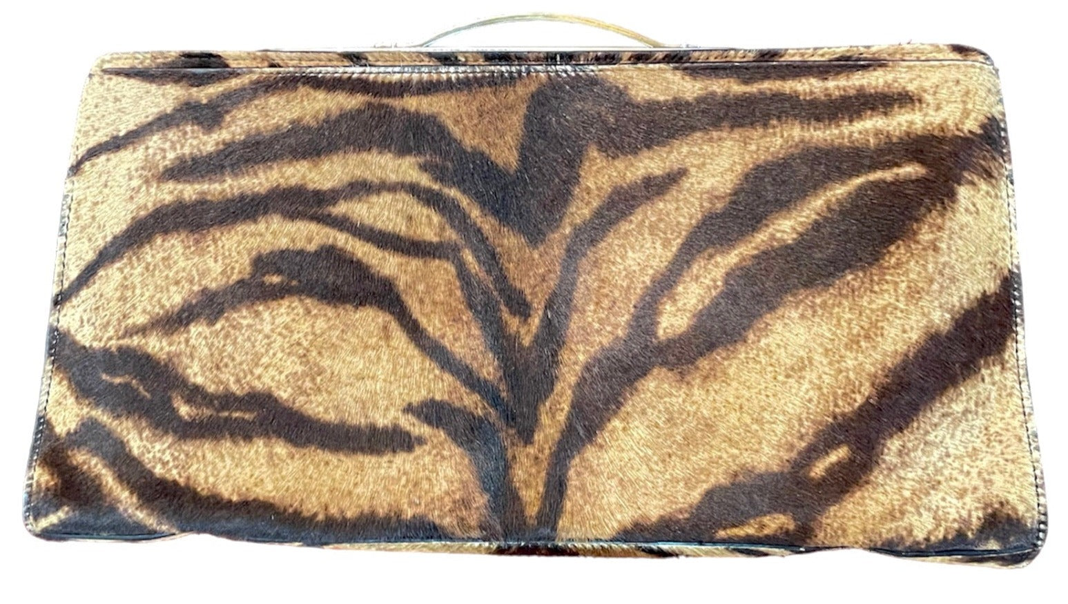 Alaia Rare 90s Tiger Print Clutch with Retractable Handles ALTERNATIVE FRONT 2 of 6