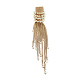Chanel S/S 2001 Gold Dangling Chain Brooch with Pearls, 2