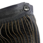 Moschino 1990's Charcoal Zipper Mini Skirt, closure