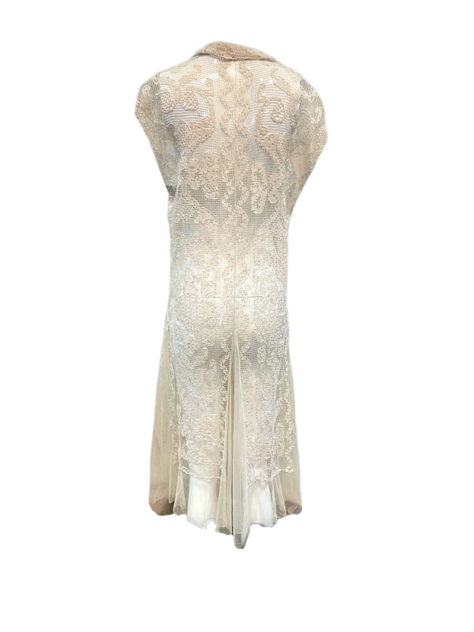 1920's Handmade Fillet Lace Day Dress 1920's Handmade Fillet Lace Day Dress