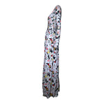 Paco Rabanne 2020s Pintucked Romantic Floral Jersey Maxi Dress, side