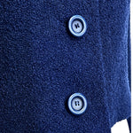 Christian Dior Spring 1963 Navy Blue Boucle Wool Skirt Suit buttons
