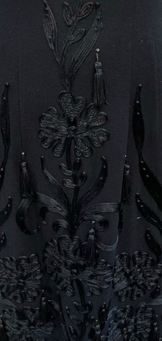 Mr. Blackwell 50s Black Embellished Wiggle Dress DETAIL 4 of 5