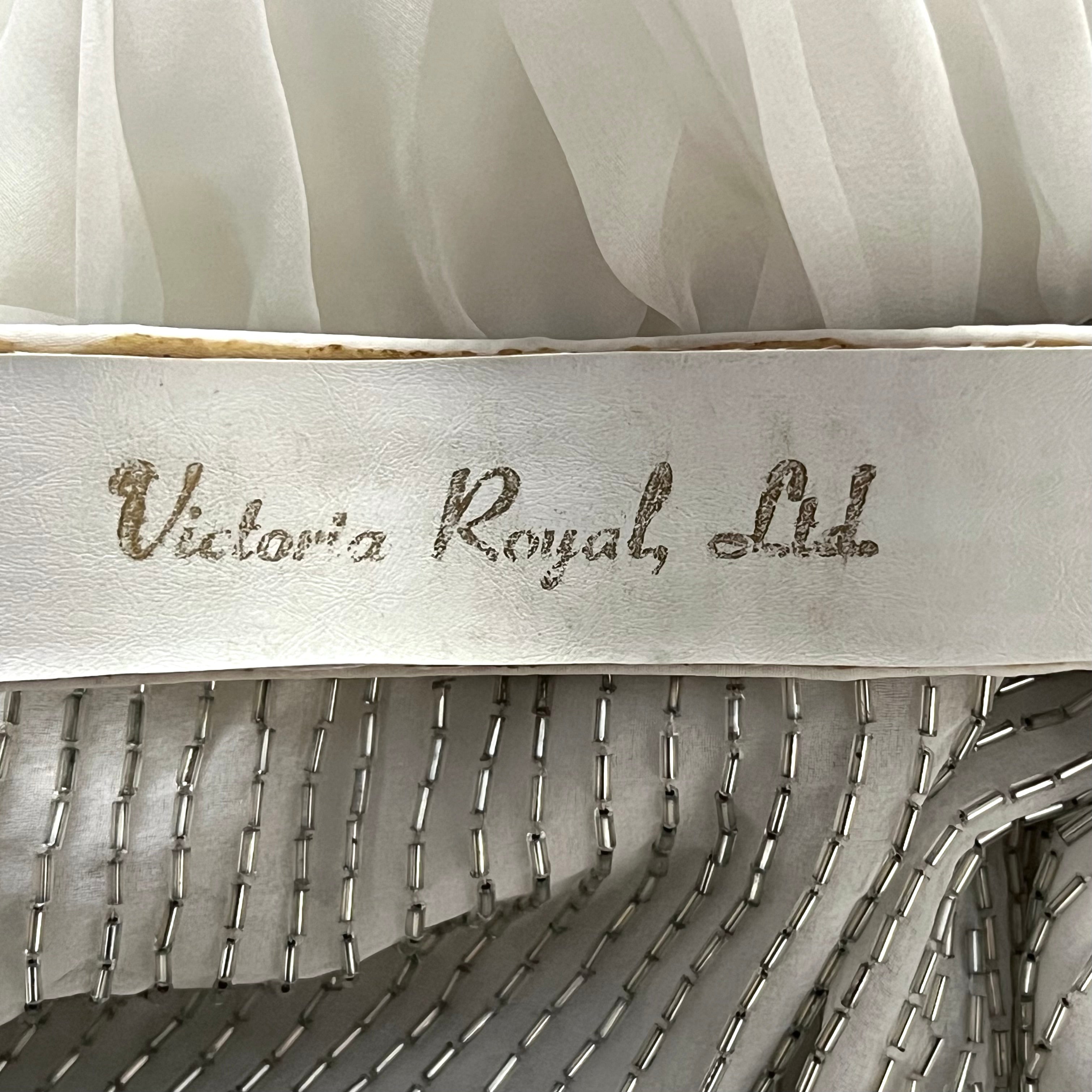 Victoria Royal 1970s White Beaded Fit and Flare Dress, label