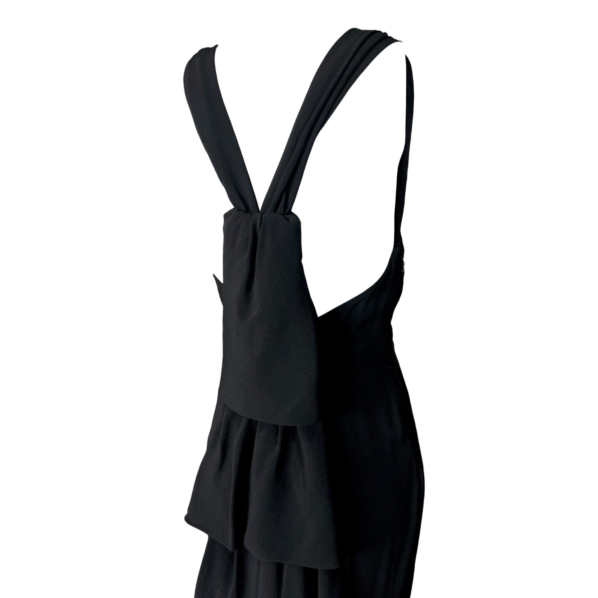 DSquared2  2020s Black Crepe Waterfall Back Evening Gown, back side