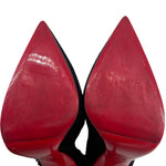 Christian Louboutin Pigalle Follies Classic Black Veau Velour Pumps, sole front