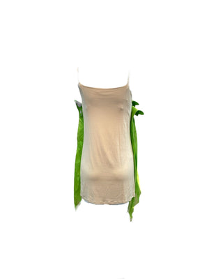 Issey Miyake Beige and Lime Green Tank Dress, back