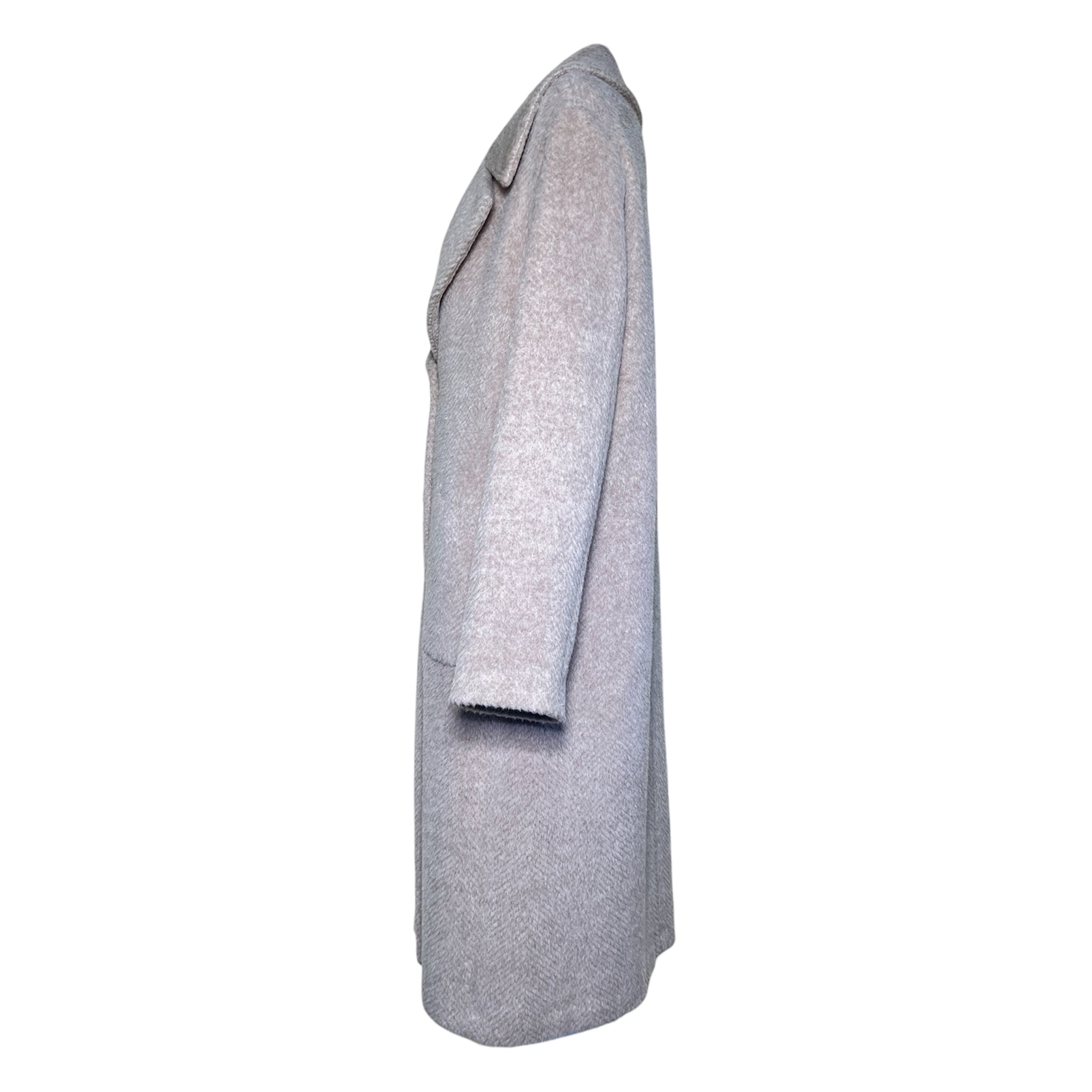 Missoni 2025 Herringbone Beige Alpaca Blend Coat, side 2