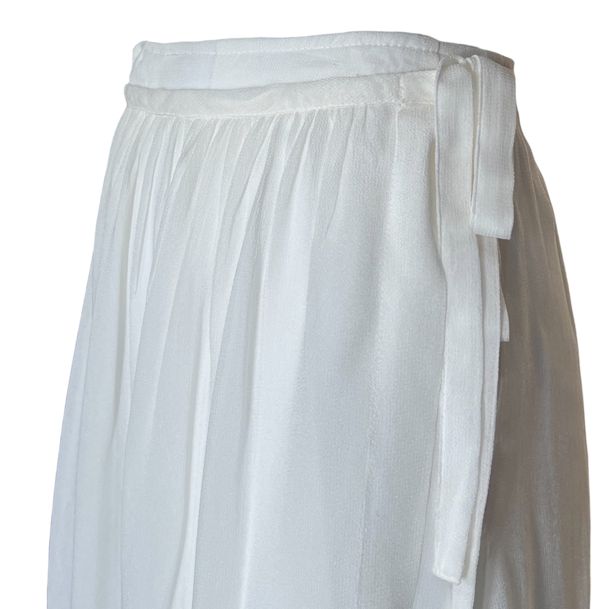 Comme des Garçons Y2K Double Layer White Wrap Skirt, waist