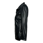 Fendi 2000's Black Leather Jacket with Patch Pockets, left side