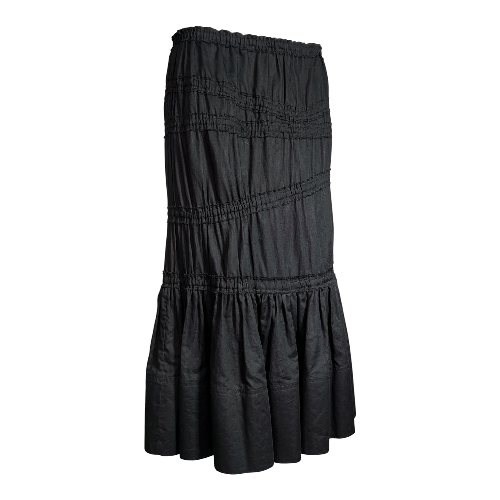 Yves Saint Laurent F/W 2001 Black Cotton Asymmetric Skirt, back