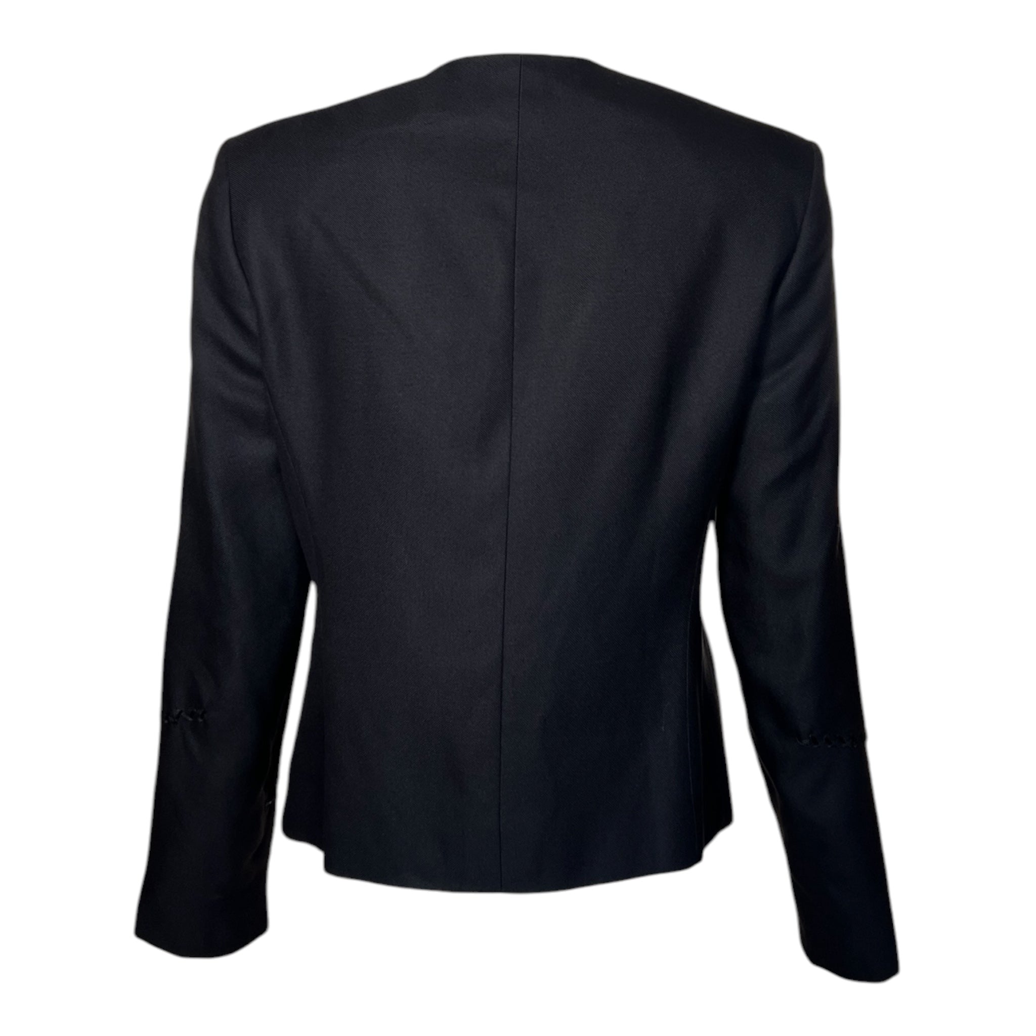Gianni Versace Couture Late 90s/Y2K Black Zip-Front Silk Jacket, back