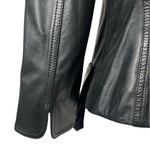 Fendi 2000's Black Leather Jacket with Patch Pockets, cuff