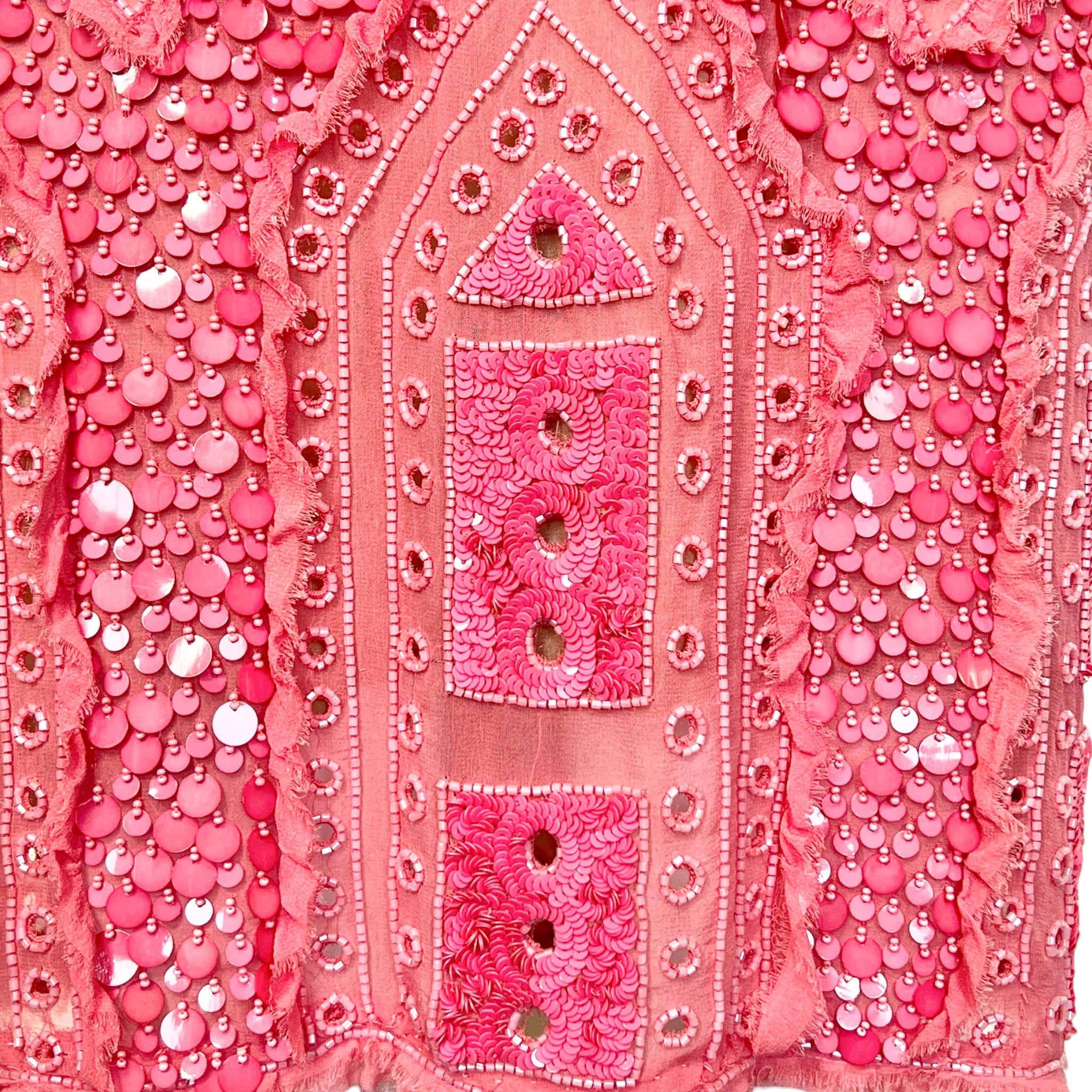 Emilio Pucci Resort 2012 Pink Sequin Beaded Mini Dress, NWT Skirt detail
