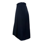 Saint Laurent 1970's Black Wool Gabardine and Faille Skirt Suit, skirt side 2