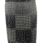 1920's Art Deco Geometric Beaded Black Silk Satin Evening Dress, detail 2