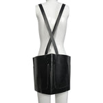 Maison Martin Margiela A/W 1999 Black Leather Utilitarian Pinafore Apron, back