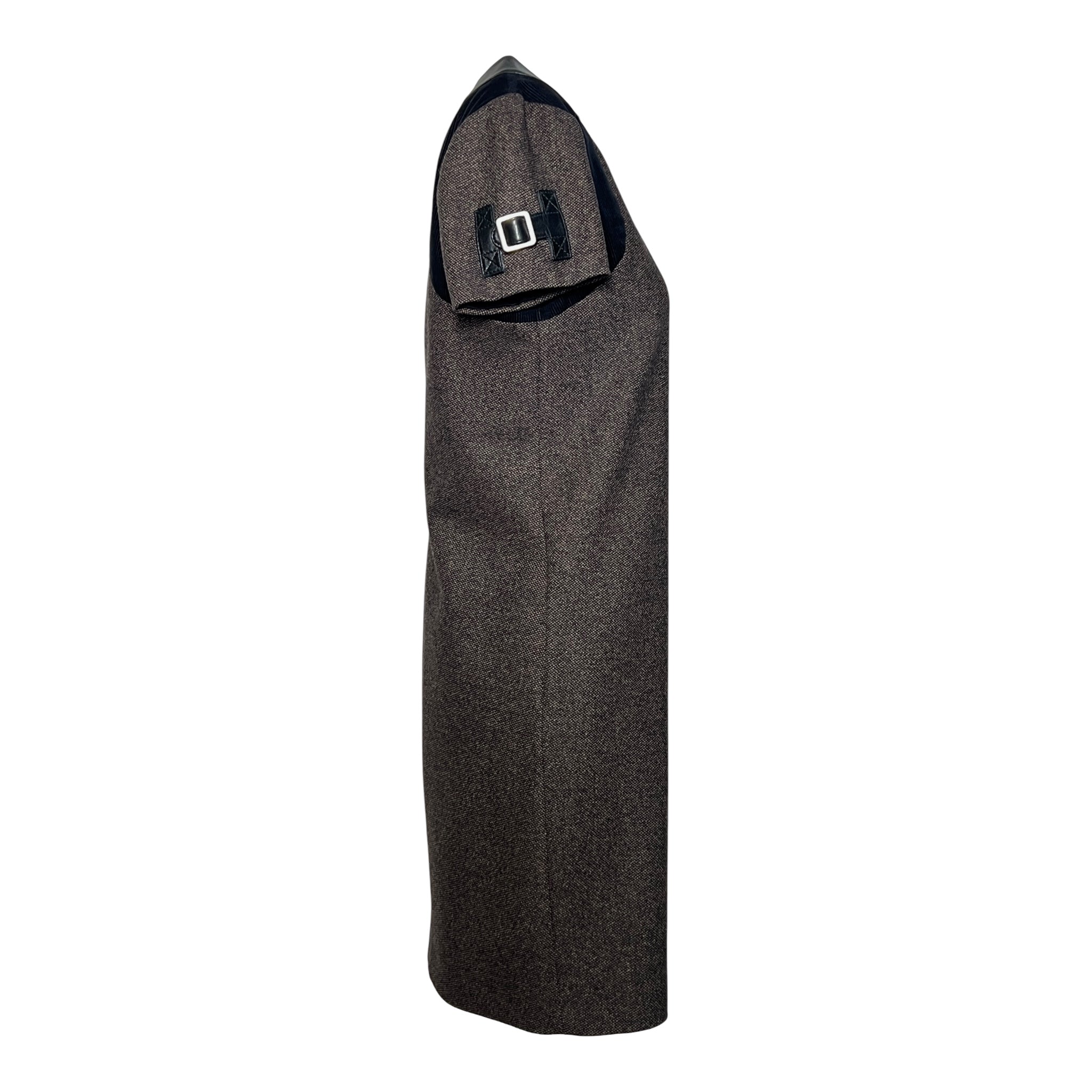 Gucci F/W 2007 Brown Tweed, Leather and Corduroy Shift Dress, side