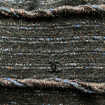 Chanel A/W 2007  Black Metallic Lurex Bouclé Tweed Mini Dress, logo
