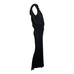 Rick Owens F/W 2019 "Larry" Black Crepe Draped Bias Dress, side