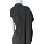 1940's Charcoal Rayon Crystal Studded Evening Dress with Swag Drape, slight side back top