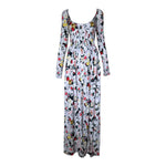 Paco Rabanne 2020s Pintucked Romantic Floral Jersey Maxi Dress
