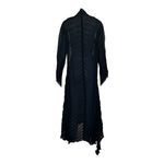 Issey Miyake 90's/Y2K  Black Sheer Herringbone Diagonal Pleated Tunic Dress, back
