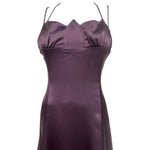 Zac Posen F/W 2005 Plum Silk Satin Tiered Gown w/Flounce, top