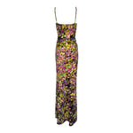Roberto Cavalli 2008 Neon Floral Jersey Maxi Dress, back