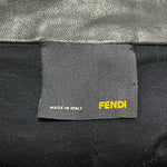 Fendi 2000's Black Leather Jacket with Patch Pockets, label